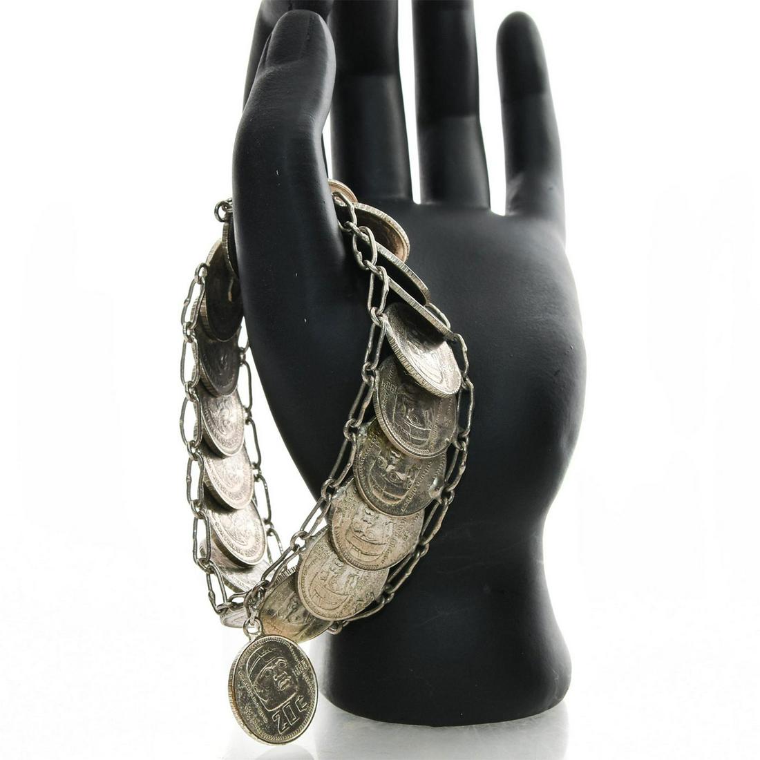 LATE 20TH CENTURY 900 COIN SILVER CLASP BRACELET (1 of 5)