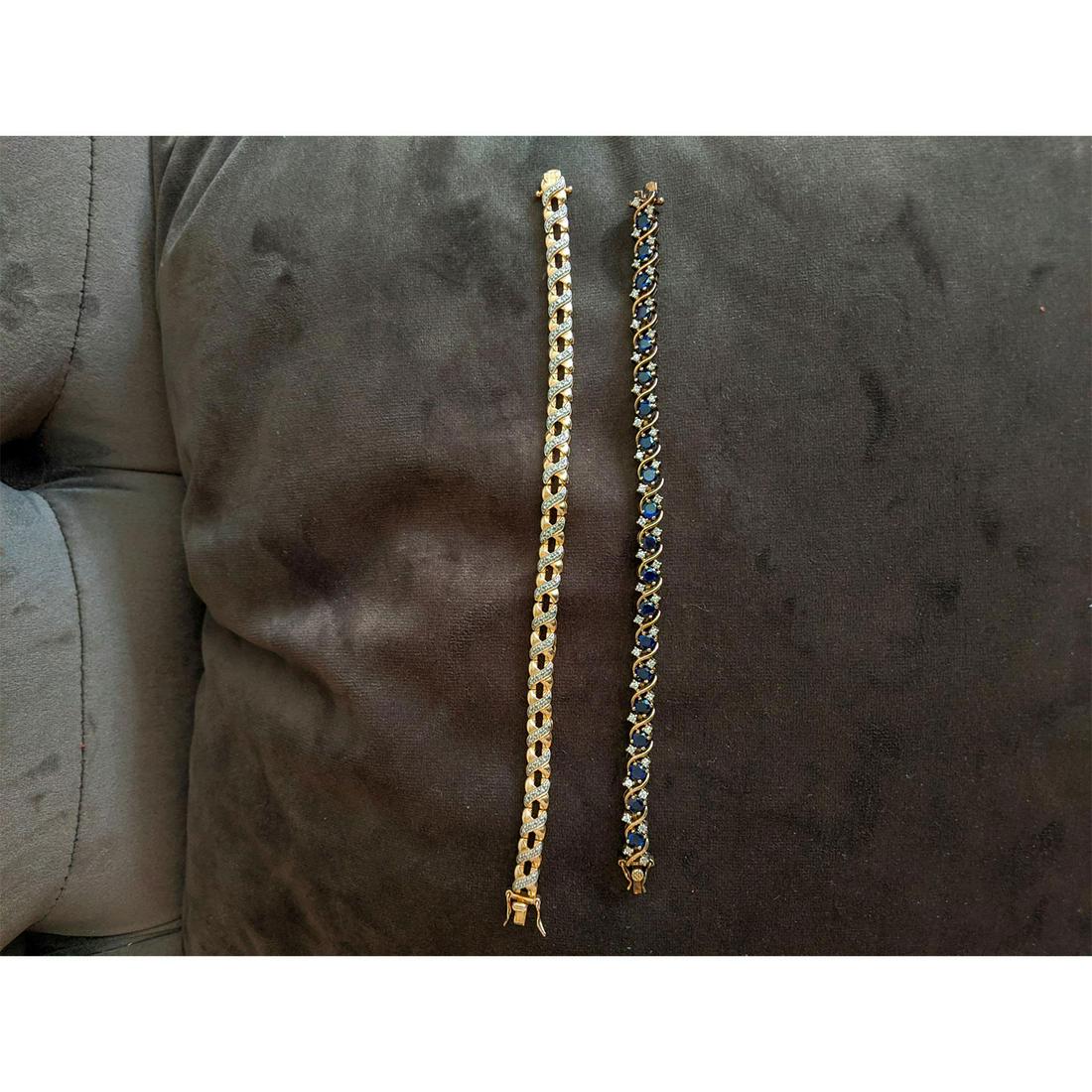 2 GOLD PLATED STERLING SILVER LADIES BRACELETS (1 of 3)