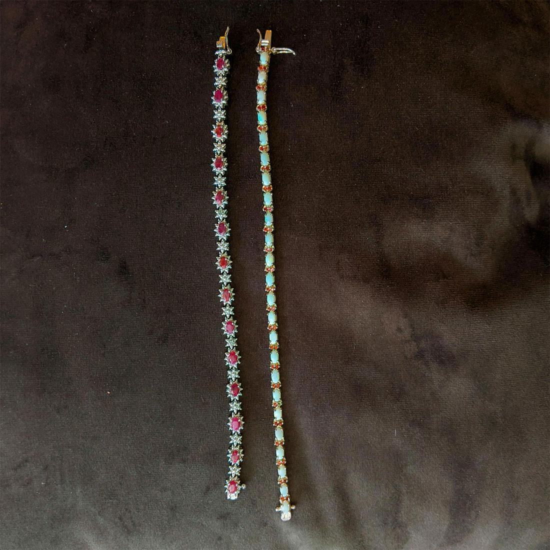 2 STERLING SILVER TENNIS BRACELETS SIGNED DBJ (1 of 4)