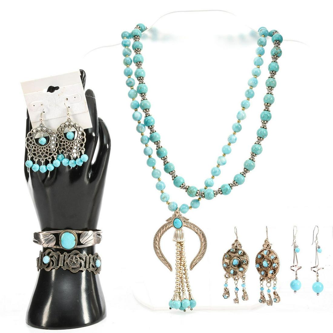 MIDDLE EASTERN TURQUOISE MATCHING JEWELRY SET (1 of 7)