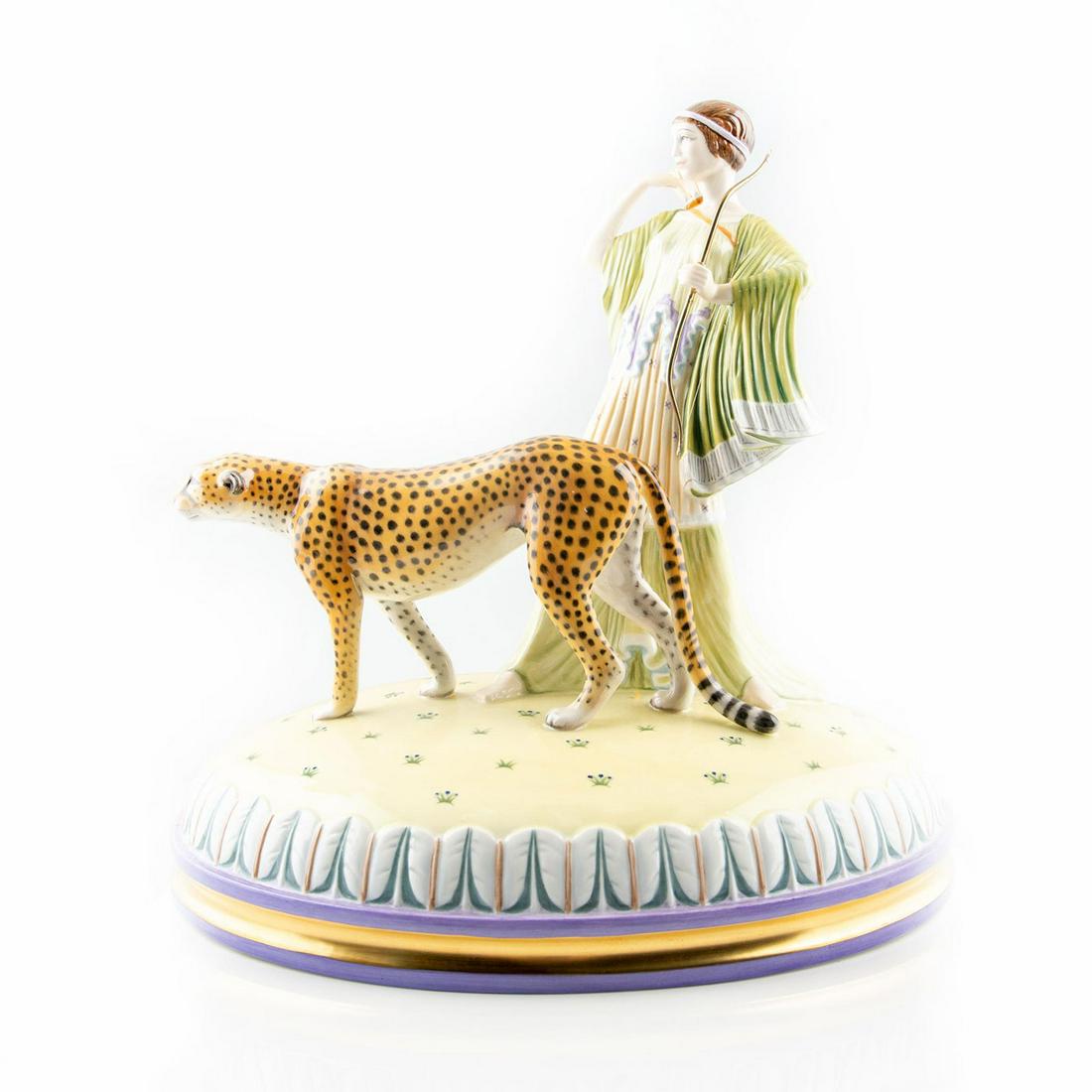ROYAL DOULTON FIGURINE, DIANA THE HUNTRESS HN2829: Art Deco. Artist Robert Jefferson. Artist: Robert Jefferson Issued: 1986; Ltd. 300 Dimensions: 11.25"H Edition Number: 12 Edition Size: 300 Manufacturer: Royal Doulton Country of Origin: England