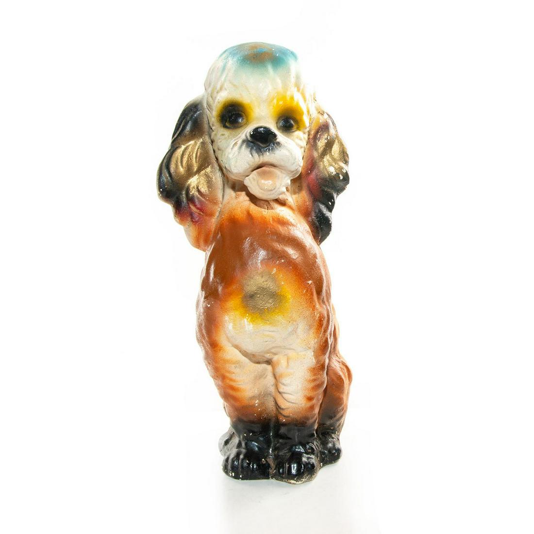 CHALKWARE FIGURE, DOG SITTING (1 of 5)