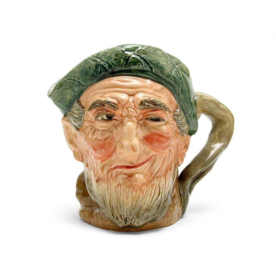 AULD MAC AULD AULD D5824 - SMALL - ROYAL DOULTON: Auld Mac "Auld/Auld" D5824 (green tam; brown coat). Designed by Harry Fenton, issued 1940 - 1985. Size: 3.25"H (small) A song by Sir Harry Lauder, a 20th-century singer and comedian, called "Bang Went