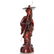 HAND CARVED CHERRYWOOD CHINESE FISHERMAN STATUE & BASE - 3