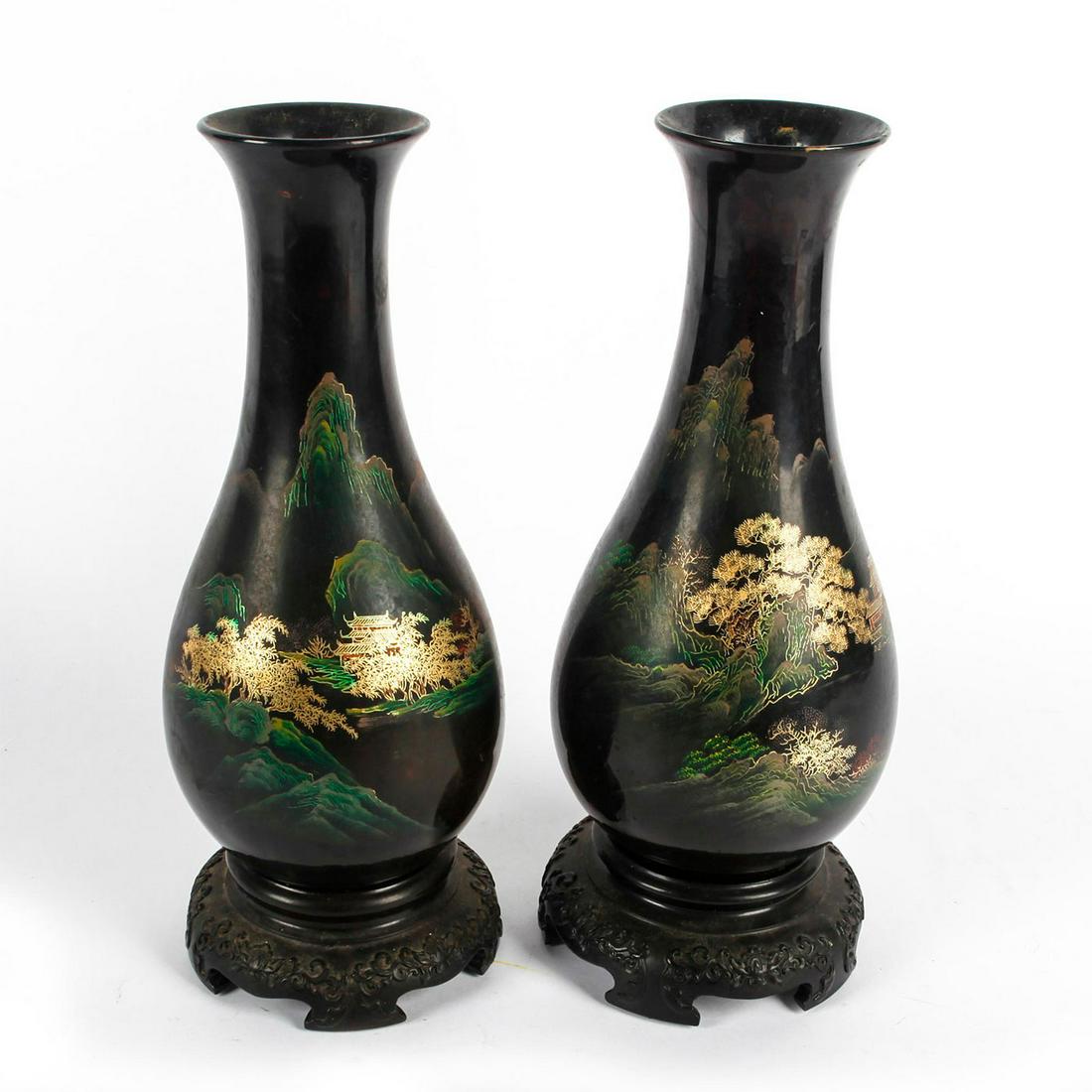 2 DECORATIVE CHINESE VASES, LANDSCAPE & CASTLES (1 of 2)