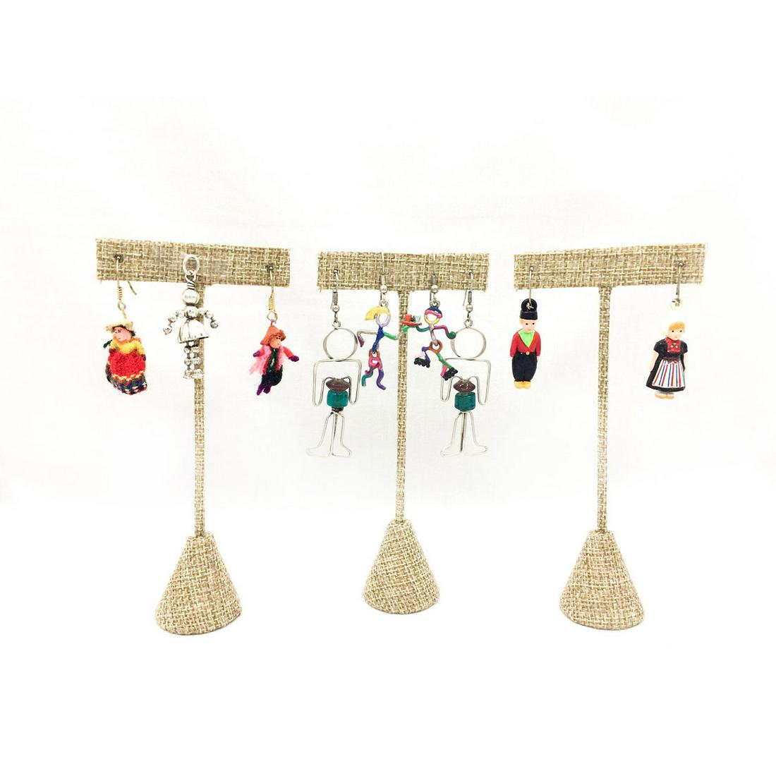 4 PAIRS OF EARRINGS, VARIOUS FORMS OF PEOPLE, 1 PENDANT (1 of 5)