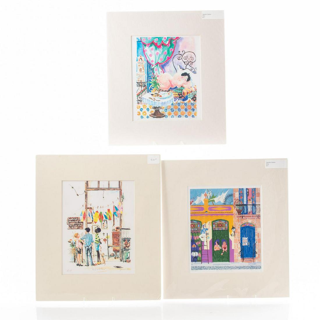 THREE PRINTS BY AGUSTIN GAINZA, LIFE IN CUBA (1 of 7)