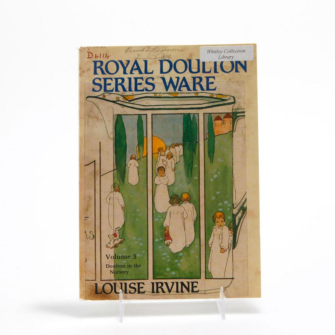 BOOK, ROYAL DOULTON SERIES WARE VOLUME 3 BY LOUISE: Soft cover 112 pp. Dozens of illustrations. #RoyalDoulton #SeriesWare #SirRogerDeCoverley #ArtDeco #BoneChina #LouiseIrvine Issued: 1986 Dimensions: 8.5"L x 6"W Manufacturer: Richard Dennis Country of