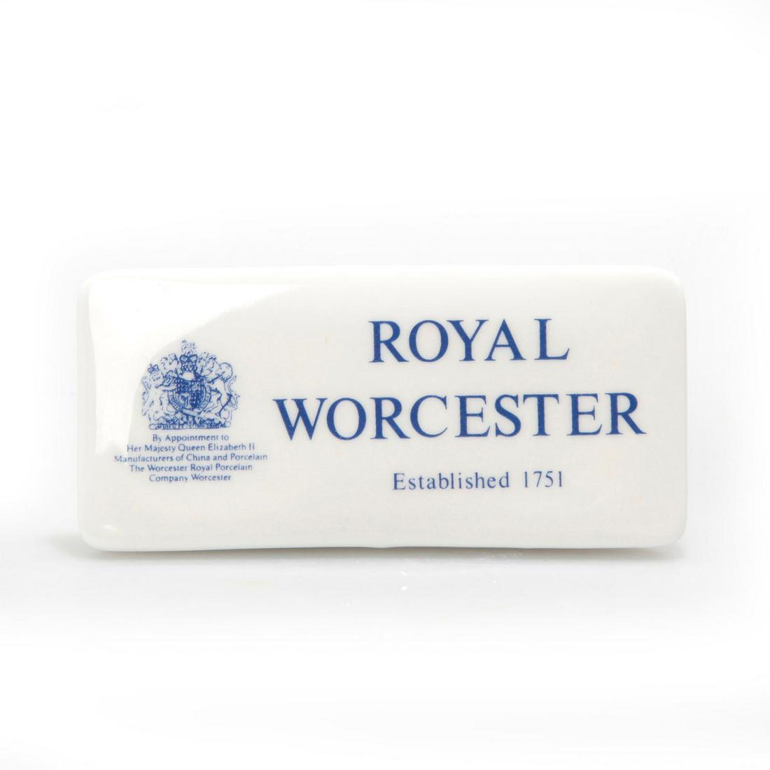 ROYAL WORCESTER DEALER TABLE DISPLAY PLAQUE (1 of 2)