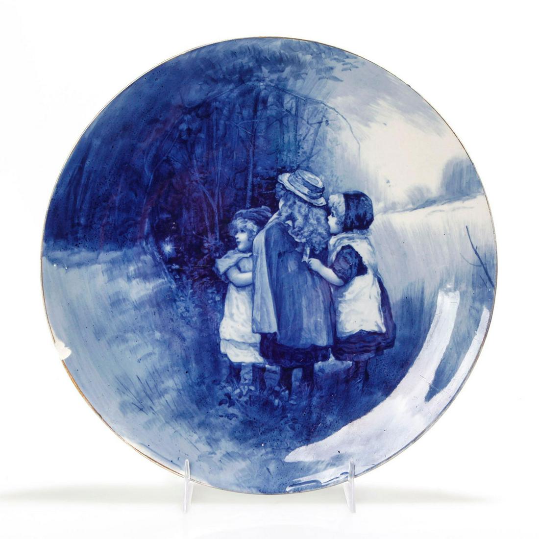 DOULTON BURSLEM DECORATIVE PLATE, BLUE CHILDREN (1 of 3)
