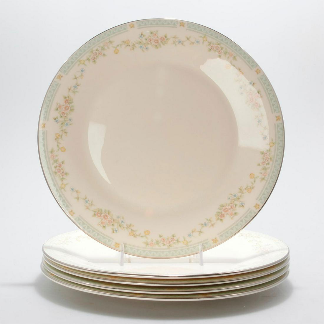 5 ROYAL DOULTON GLAZED ROMANCE COLLECTION DINNER PLATES (1 of 2)