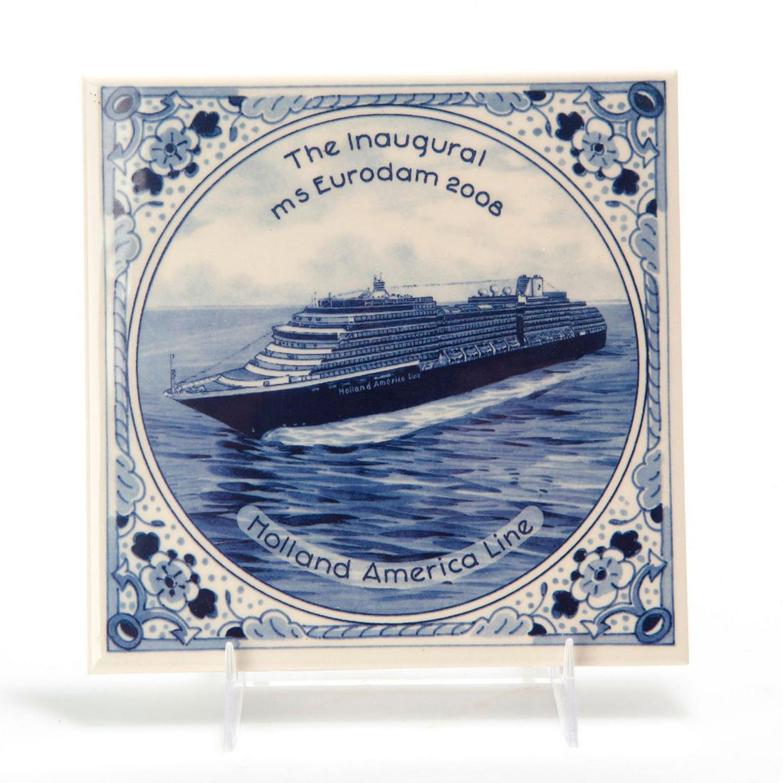ROYAL DELFT WESTRAVEN HOLLAND AMERICA LINE CERAMIC TILE (1 of 2)