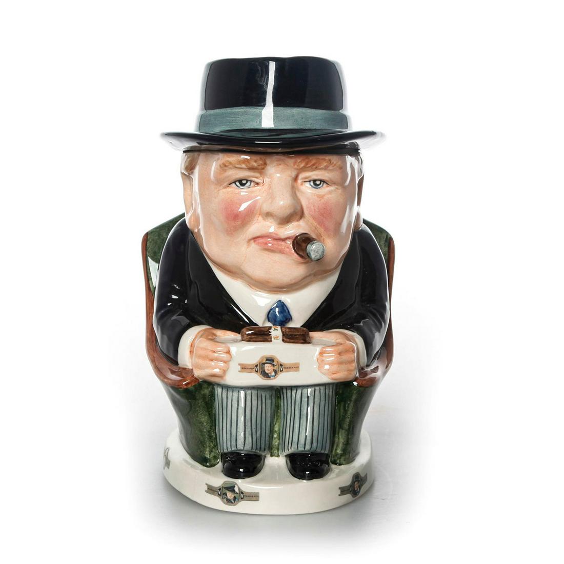 BAIRSTOW MANOR COLLECTABLES TOBY JUG, WINSTON CHURCHILL: Limited Etd. 51 of 250. Modelled by Ray Noble. Bairstow Manor Collectables backstamp. Issued: 2014 Dimensions: 9" Tall Manufacturer: Royal Doulton Country of Origin: England
