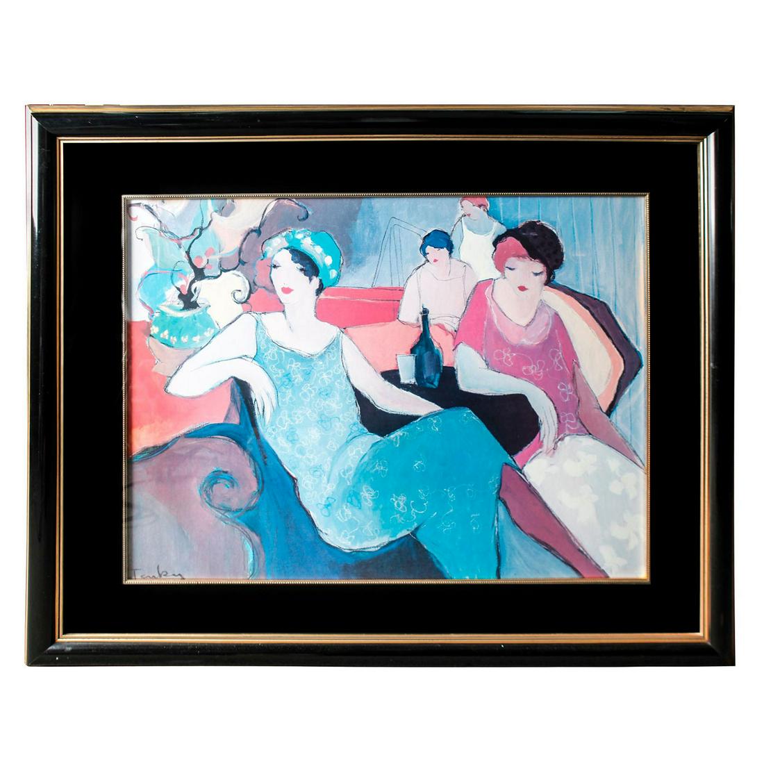 ITZCHAK TARKAY IN THE LOUNGE PRINT: Print of painting 'In the Lounge'. By Israeli artist Itzchak Tarkay (1935-2012). #art Artist: Itzchak Tarkay Issued: 20th c. Dimensions: 35.5"H x 40"W
