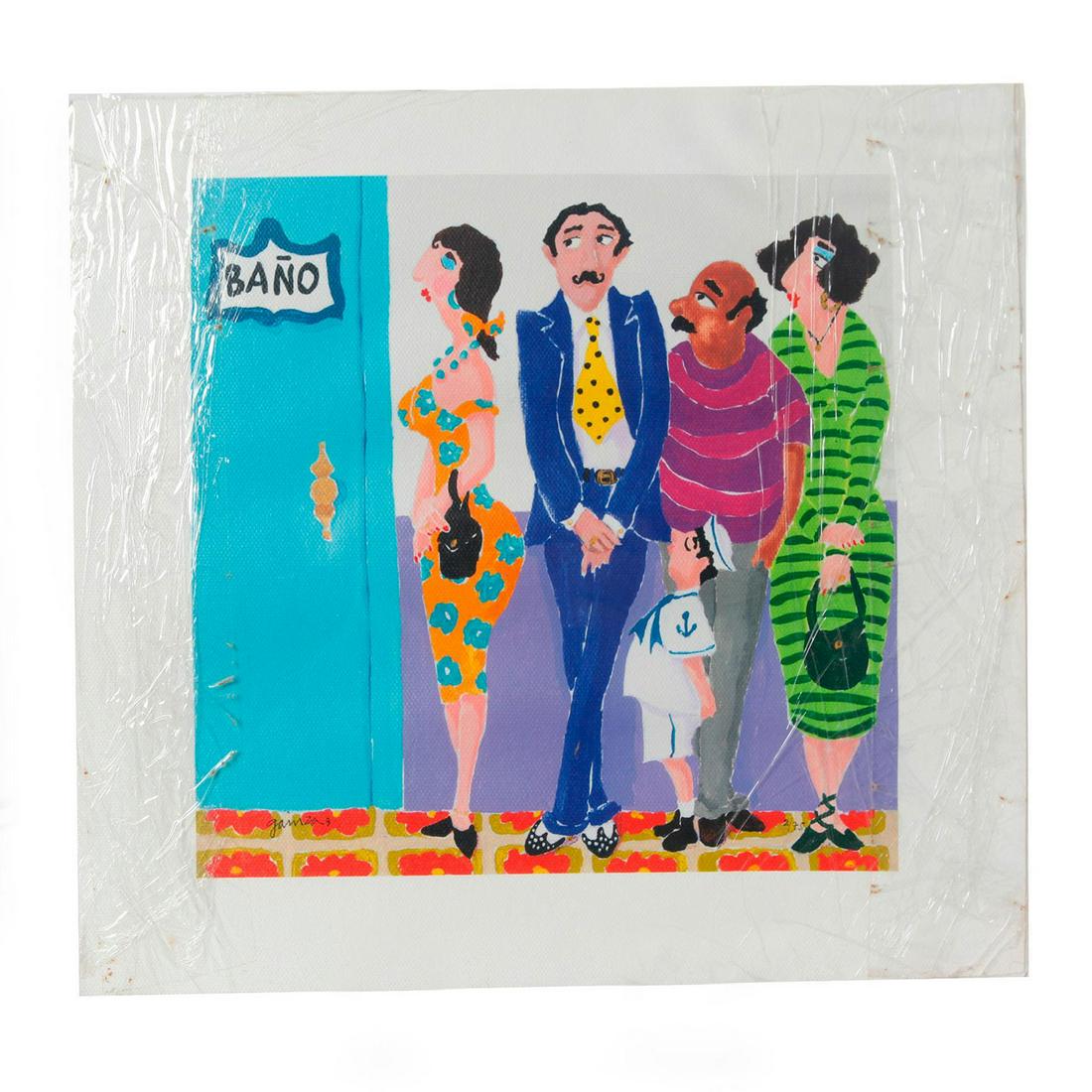 LIMITED AGUSTIN GAINZA CUBAN PRINT, COLA EN EL BANO (1 of 3)