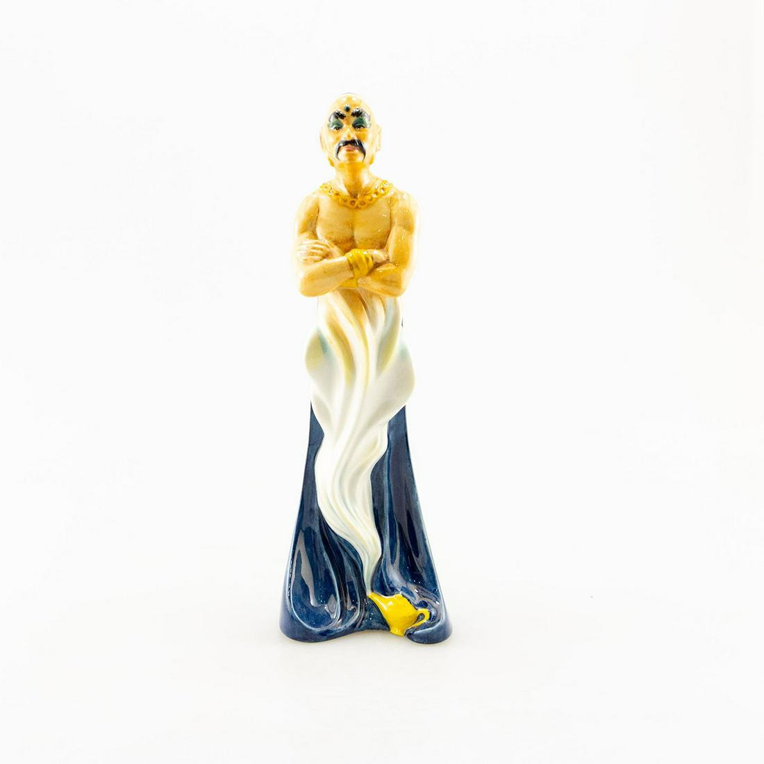 GENIE HN2989 - ROYAL DOULTON FIGURINE: Part of the Middle Eastern Heritage. Signed by Michael Doulton. Royal Doulton backstamp. Artist: Robert Tabbenor Issued: 1983 - 1990 Dimensions: 9.75"H Manufacturer: Royal Doulton