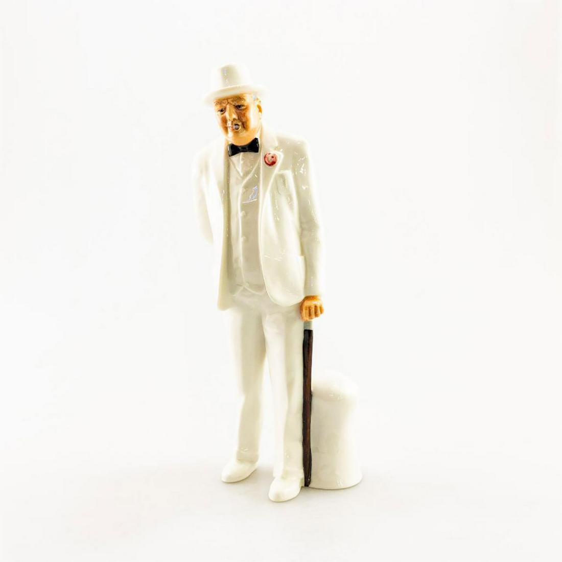 SIR WINSTON CHURCHILL HN3057 - ROYAL DOULTON FIGURINE: Part of Men of History series. Signed by Michael Doulton. Royal Doulton backstamp. Artist: Amanda Hughes Issued: 1985 - 2009 Dimensions: 10.5"H Manufacturer: Royal Doulton