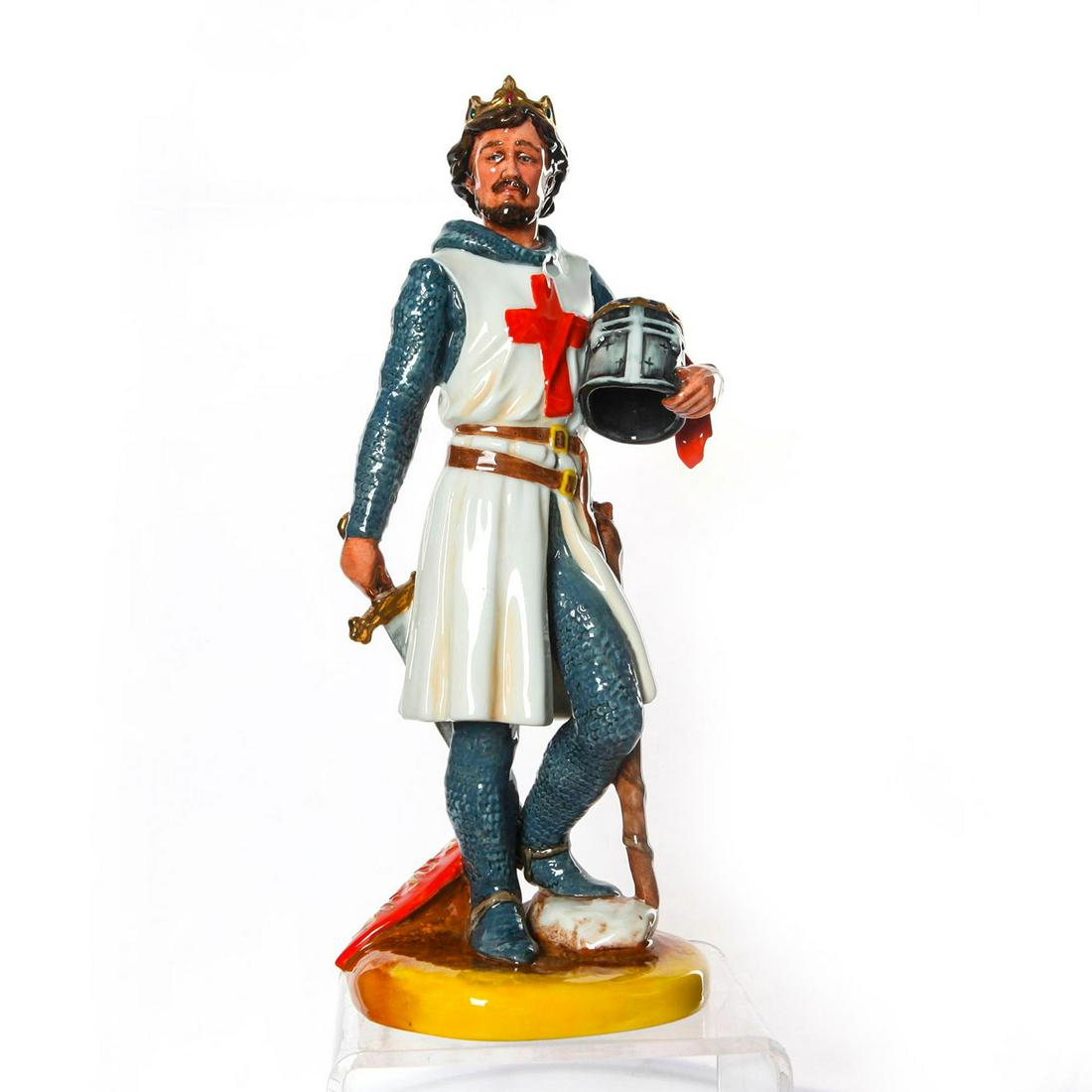 ROYAL DOULTON FIGURINE, RICHARD THE LIONHEART HN3675: Crusader English King in luster of gun metal gray. Gilt highlights. #RoyalDoulton #HNSeries #RichardLionheart #Crusades #Templars #PlantagenetKings #BritishCeramics #BritishPottery #Figurines Artist: 