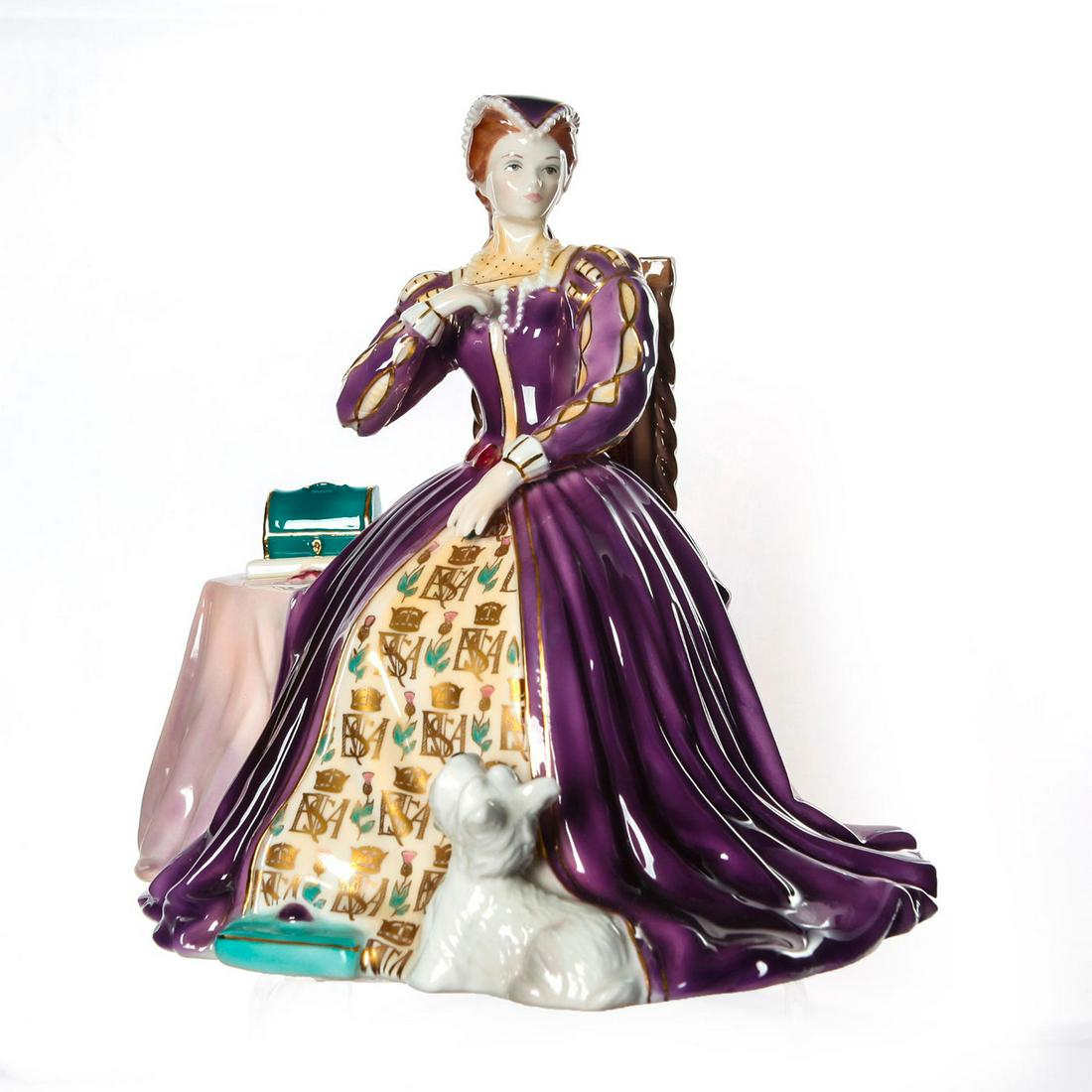 ROYAL WORCESTER FIGURINE, MARY QUEEN OF SCOTS CW374: Limited Edition, glazed luster of lavender. Gilt highlights. #RoyalWorcester #MaryQueenOfScots #Seelyham #Stuarts #BritishCeramics #BritishPottery Issued: c. 2001 Dimensions: 8"H x 8"W Edition Number: