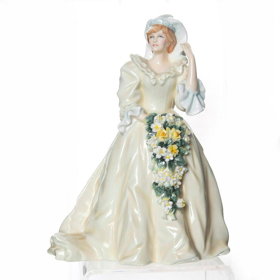 ROYAL DOULTON FIGURINE, HRH THE PRINCESS OF WALES: Rare Limited Edition British Royal Princess Diana. Glazed cream. #RoyalDoulton #EricGriffiths #HNSeries #Figurines #PrincessDiana #BritishRoyals #PrincessOfWales Artist: Eric J Griffiths Issued: 1982