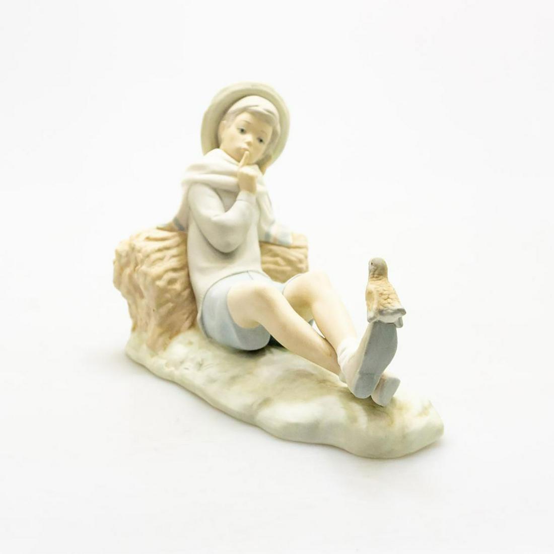 Lladro Figurine, Reclining Boy With Bird (1 of 3)