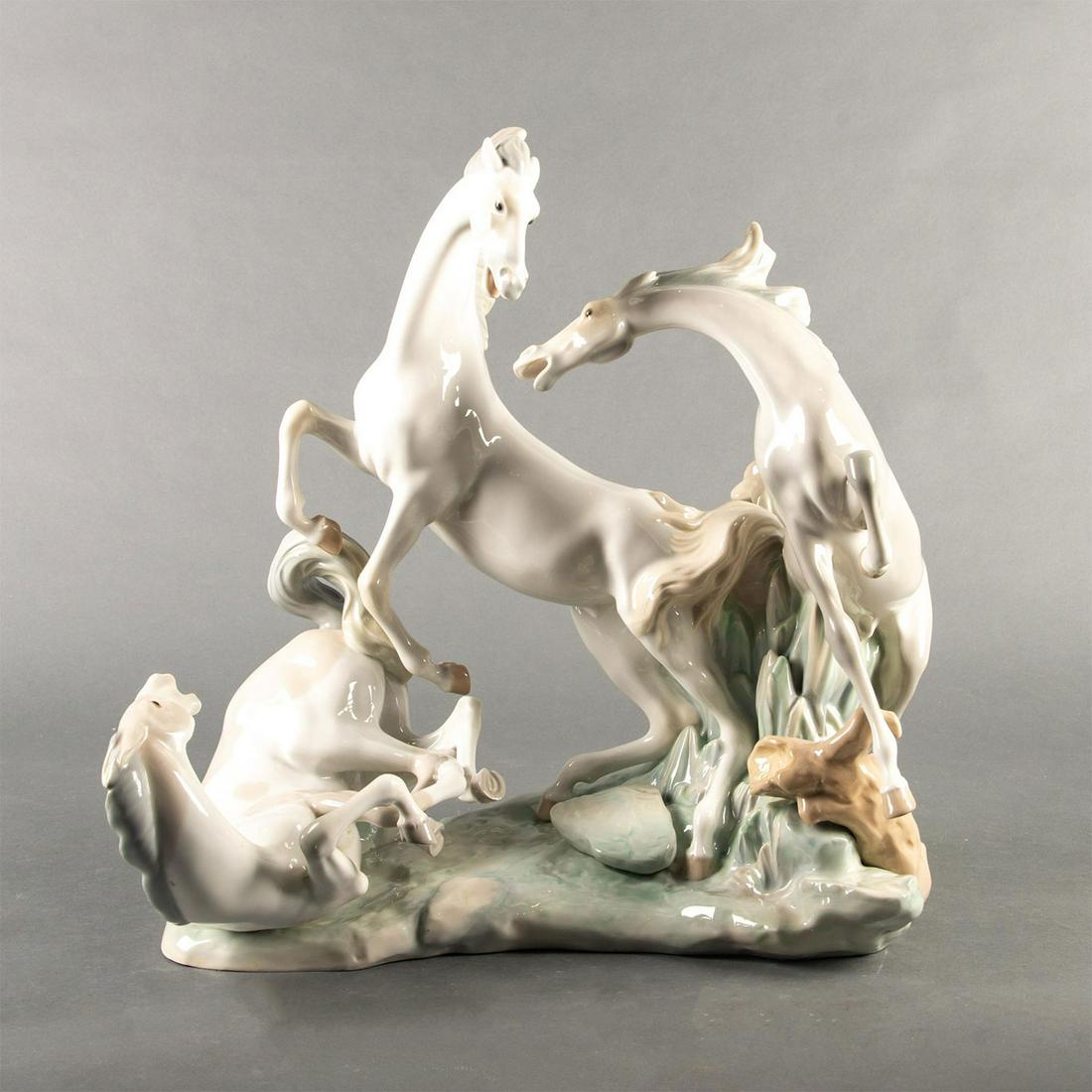 Lladro Large Figural Group Sculpture, Horses Group (1 of 3)