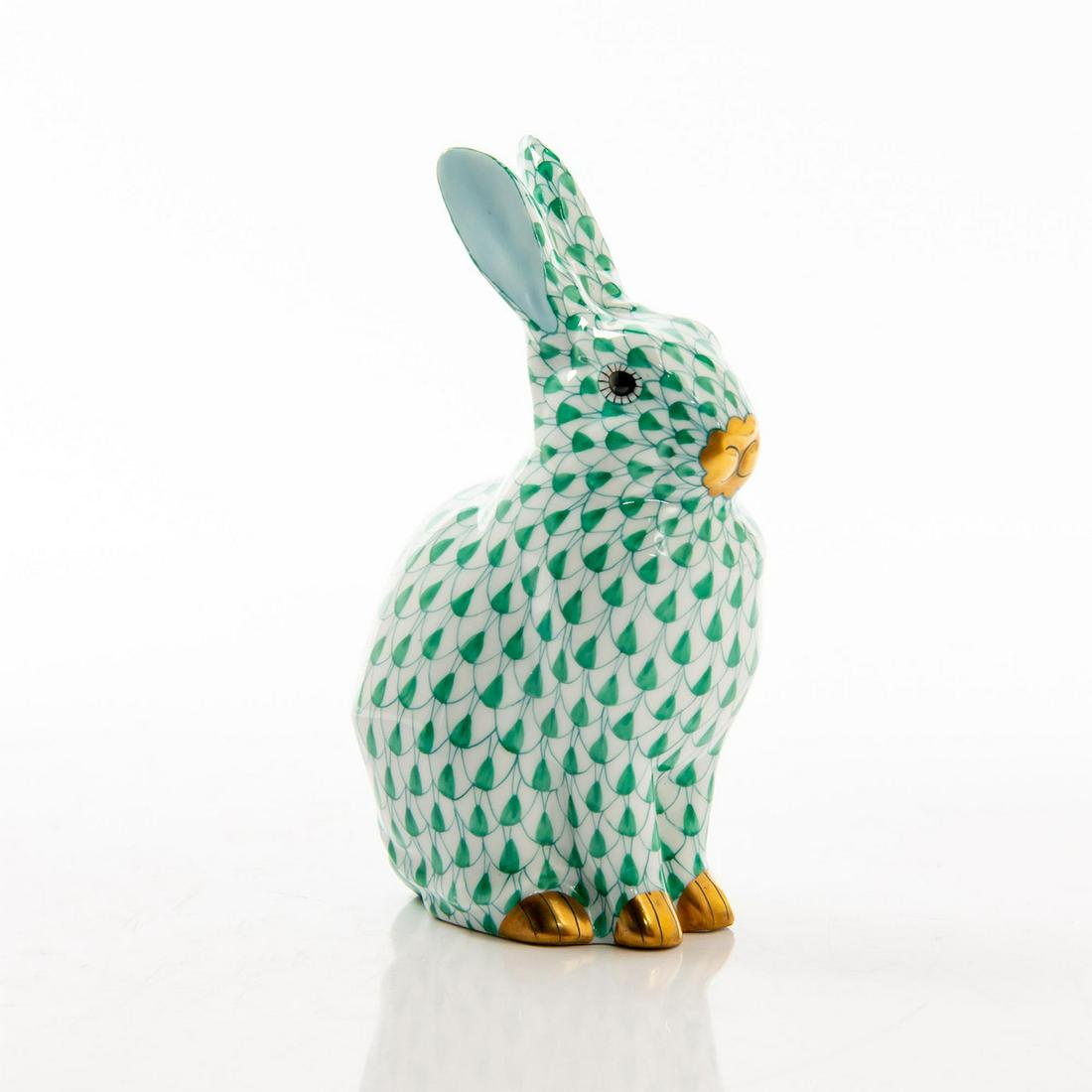 HEREND PORCELAIN FIGURINE RABBIT SITTING (1 of 3)