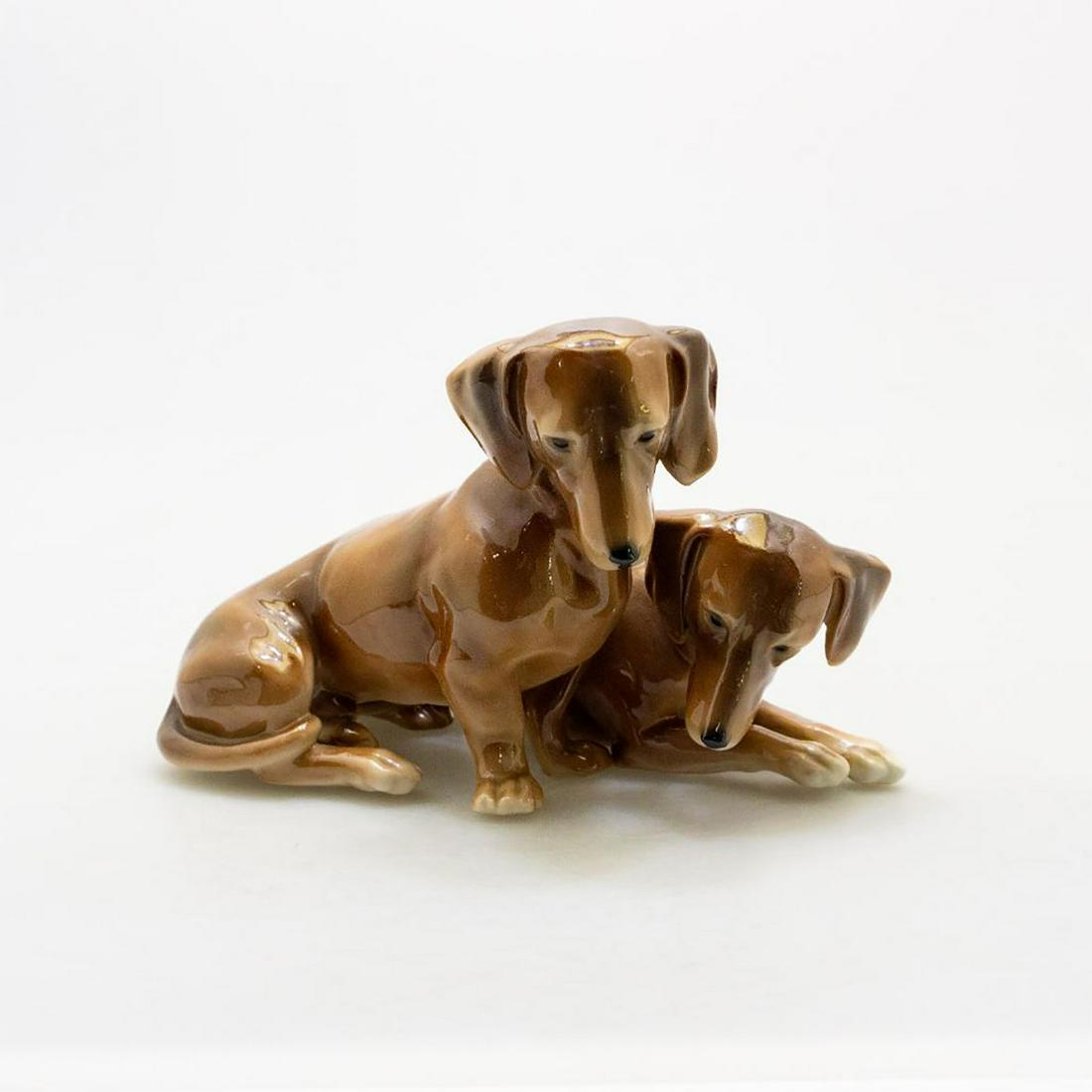 GERMAN PORCELAIN ANIMAL FIGURE, 2 DOGS (1 of 3)