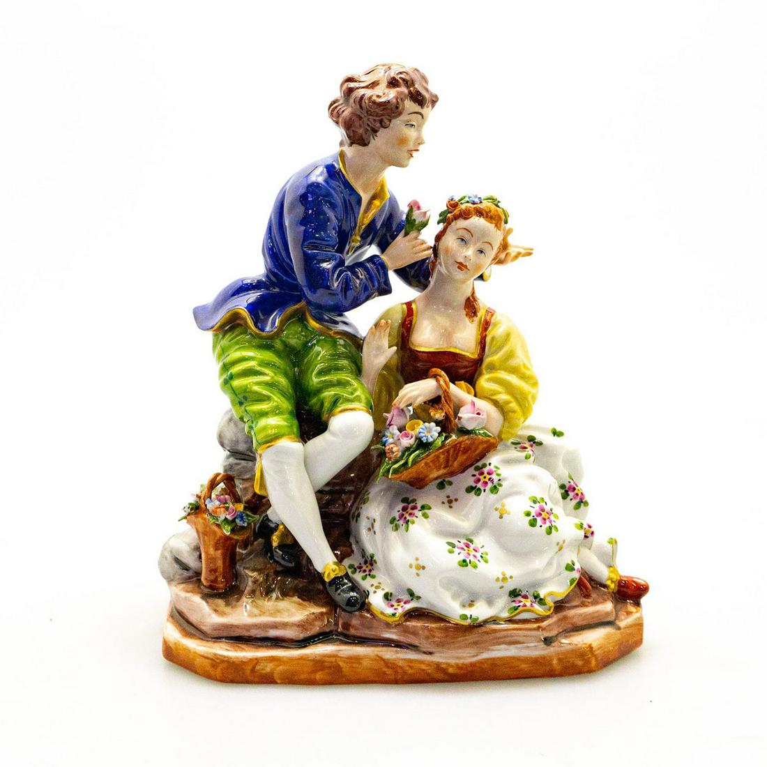 Capodimonte Porcelain Figural Group, Courting Couple (1 of 3)
