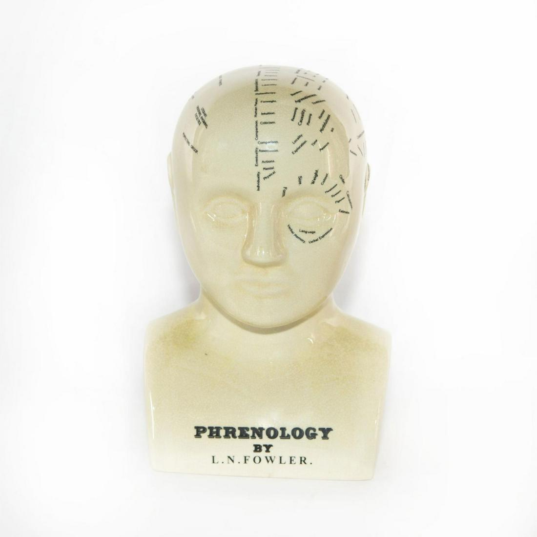 L.N. FOWLER LARGE PHRENOLOGY BUST (1 of 5)