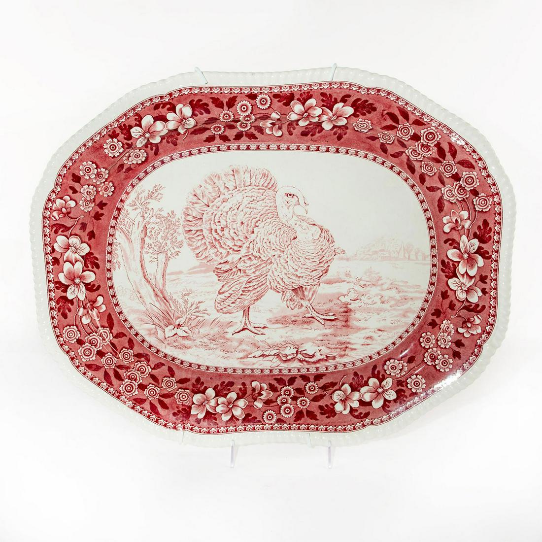 COPELAND SPODE TRANSFER TURKEY PLATTER (1 of 2)