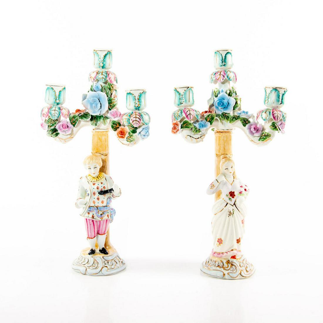 4PC VINTAGE 4 TIER FLORAL CANDLE STICK HOLDER (1 of 4)