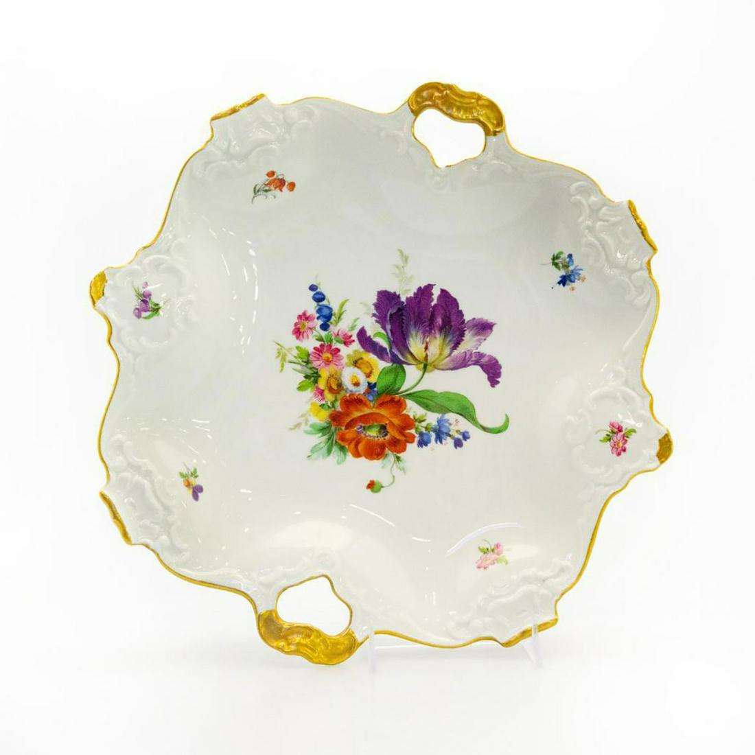 KAISER PORCELAIN PAINTED PLATE WITH GILT HANDLES (1 of 2)