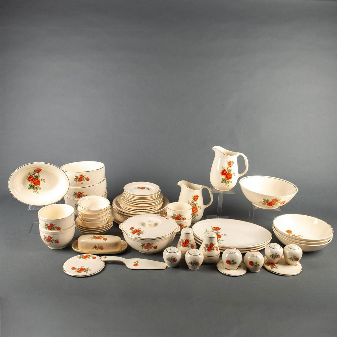 57pc Universal Potteries American Beauty Rose Pattern (1 of 5)