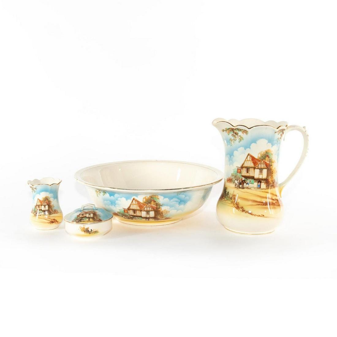 4PC VINTAGE FALCON WARE DRESSER SET (1 of 4)