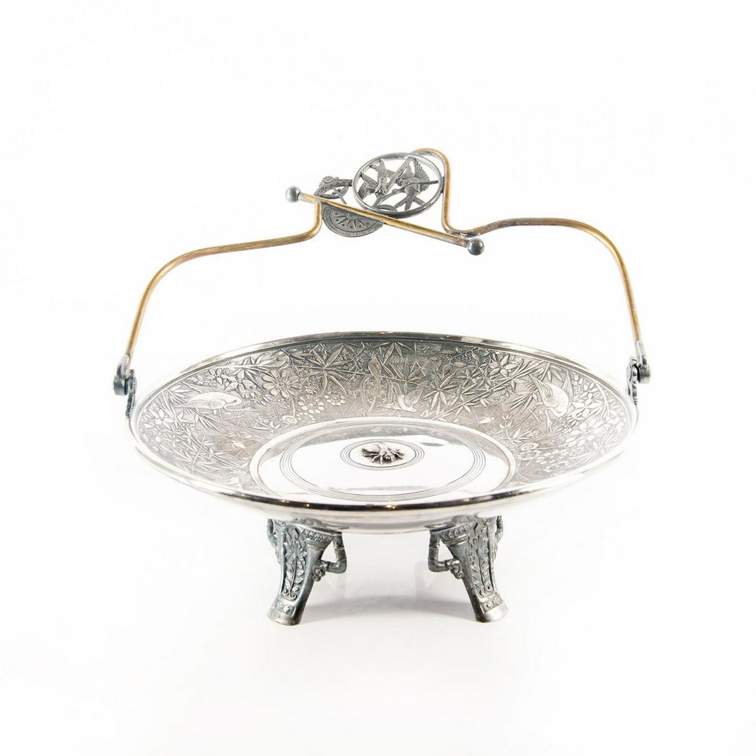 VICTORIAN PAIRPOINT SILVER PLATED CAKE BASKET STAND (1 of 4)