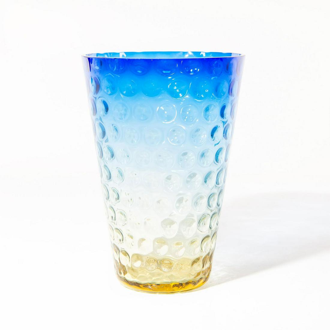 BLUERINA ART GLASS THUMBPRINT TUMBLER (1 of 3)