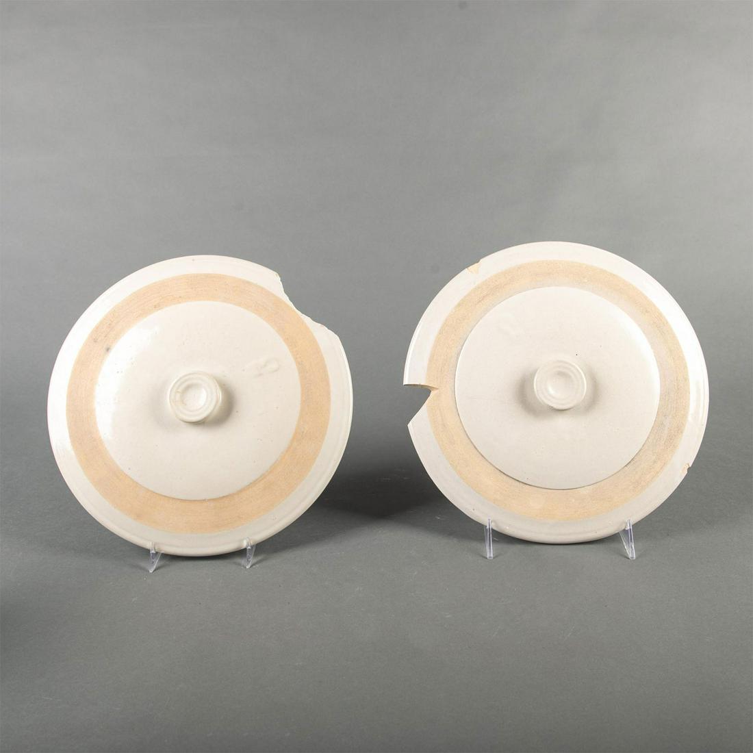 2 Vintage Stoneware Crock Lids (1 of 2)