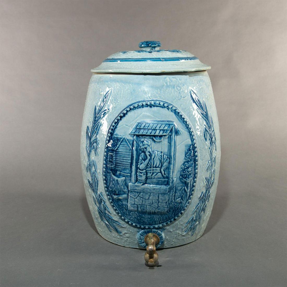Robinson Clay Small Blue Stoneware Lidded Water Cooler (1 of 3)