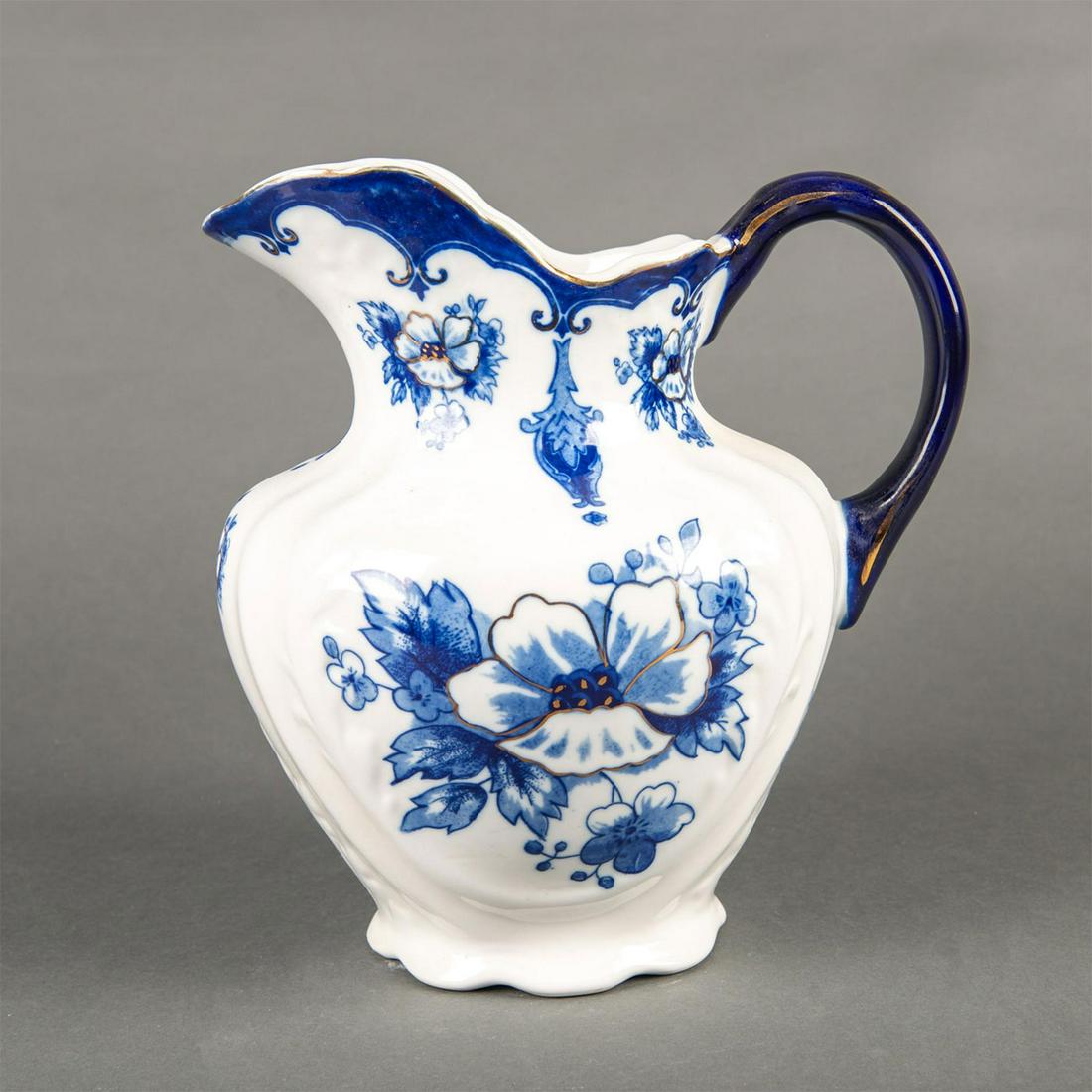 Porcelain Flow Blue Floral Water Pitcher (1 of 3)