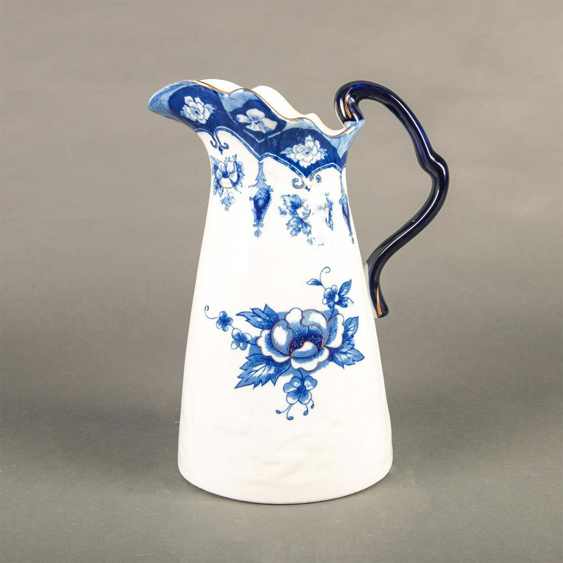 Porcelain Flow Blue Floral Water Pitcher (1 of 3)
