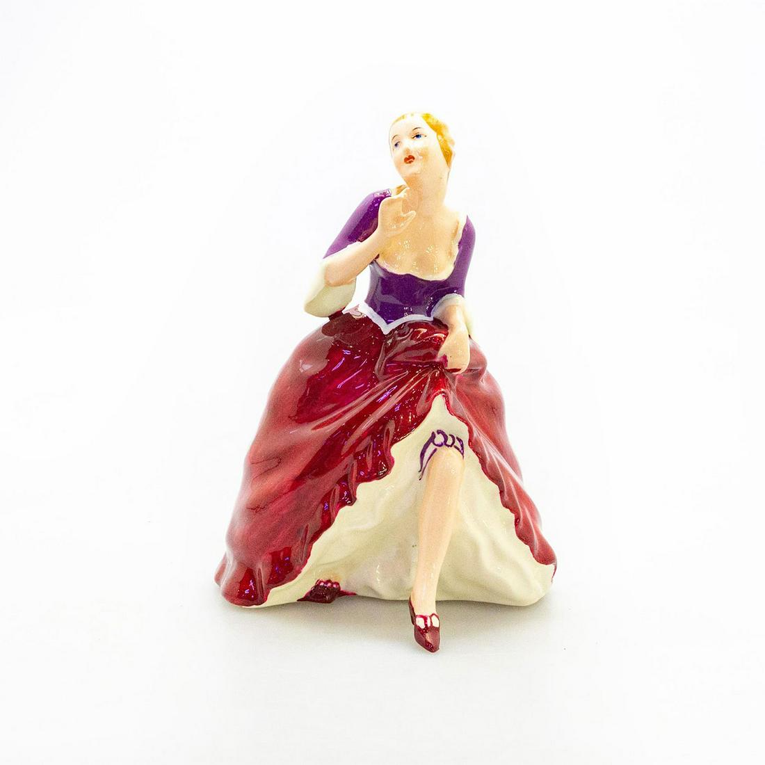 Royal Dux Porcelain Figurine, Dancer: Glossy, hand painted of a woman in red and purple dress with red shoes. Royal Dux green backstamps. Issued: 20th c. Dimensions: 7.5"H Manufacturer: Royal Dux Country of Origin: Czechoslovakia