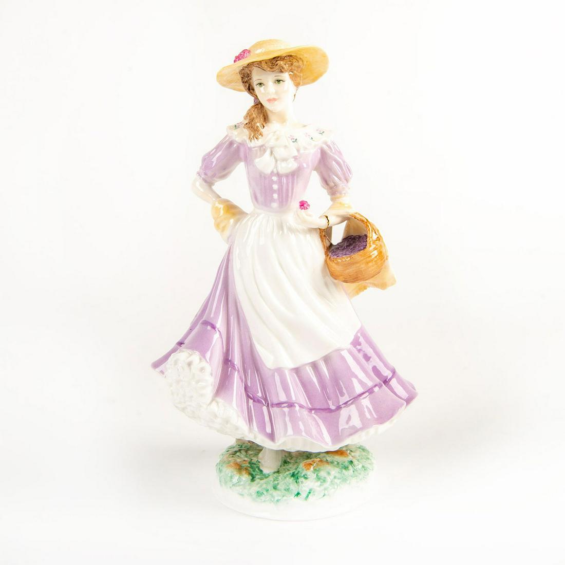 Royal Worcester Porcelain Figurine, Autumn Rw4518: Four Seasons Collection; limited edition. Hand painted fine bone china. Royal Worcester backstamp. Artist: Maureen Halson Issued: 1992 Dimensions: 9"H Manufacturer: Royal Worcester Country of Origin: