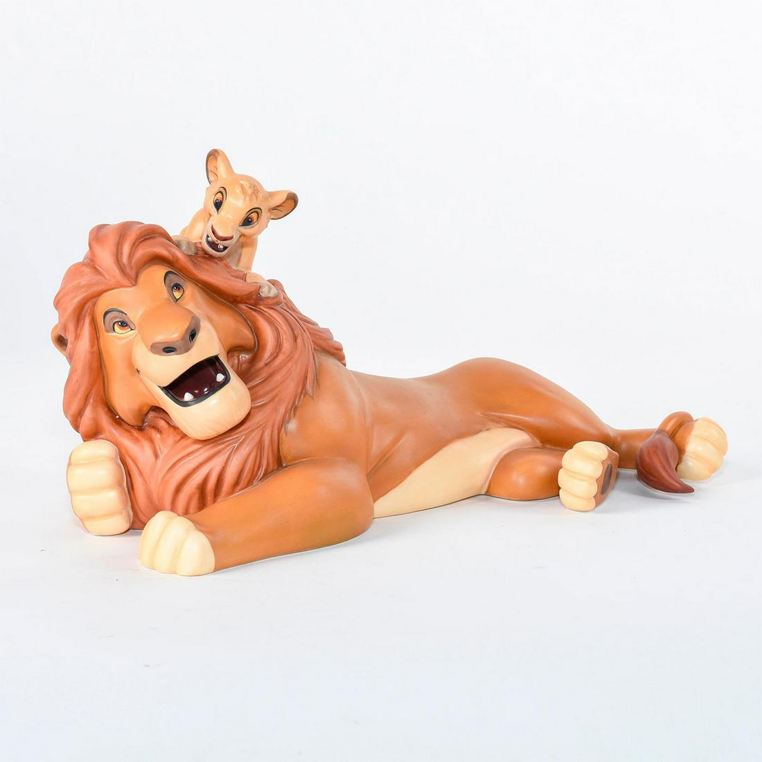 Disney Classics Figure, Simba and Mufasa, Lion King: Simba playfully looks down at his dad Mufasa while on his back. Ceramic figure from Disney's 'Lion King'. Bottom stamp - The Lion King, Pals Forever. #disney #lionking