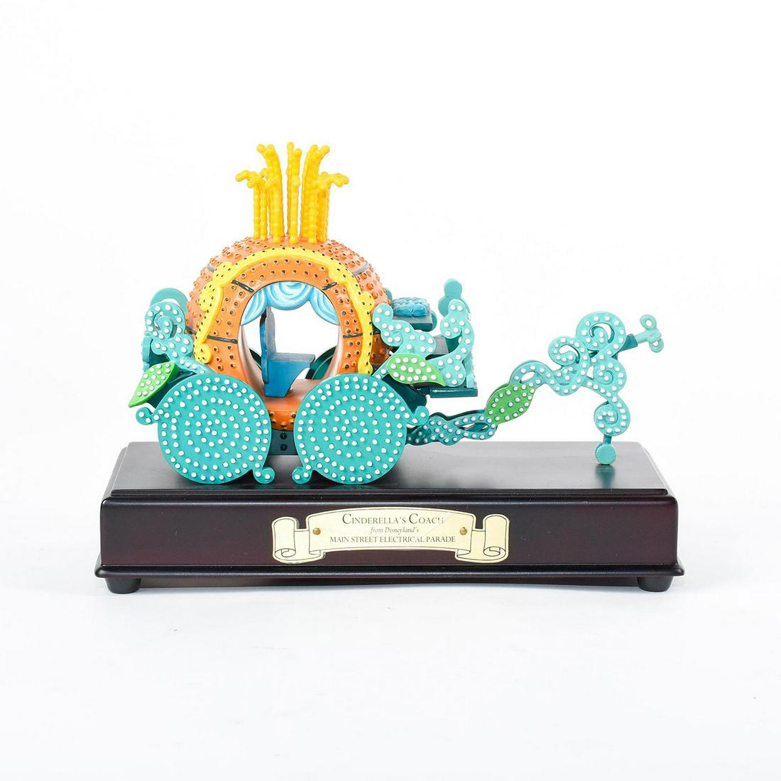Disney Figure, Cinderella's Coach, Main St. Parade: Colorful battery-operated resin coach that lights up, from the Main Street Parade. Walt Disney Classics Collection 50th Anniversary, Limited Edition. Requires 2 AA batteries. Tested and works. #disney