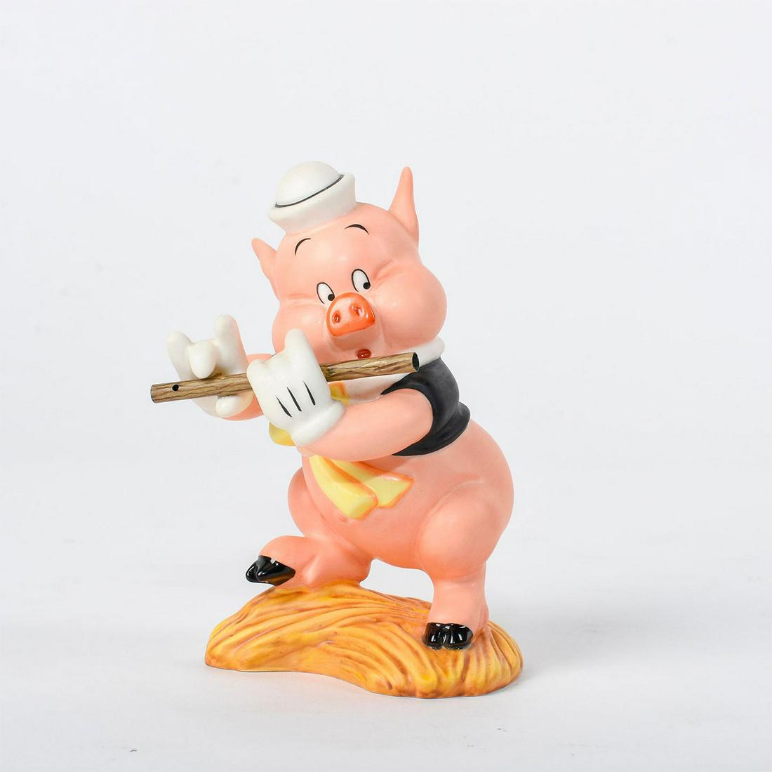 Walt Disney Classics Collection Figurine, Three Little: This Little Pig plays his flute while casting a sideways glance. Quote on the bottom reads "I Toot My Flute, I Don't Give a Hoot". #disney
