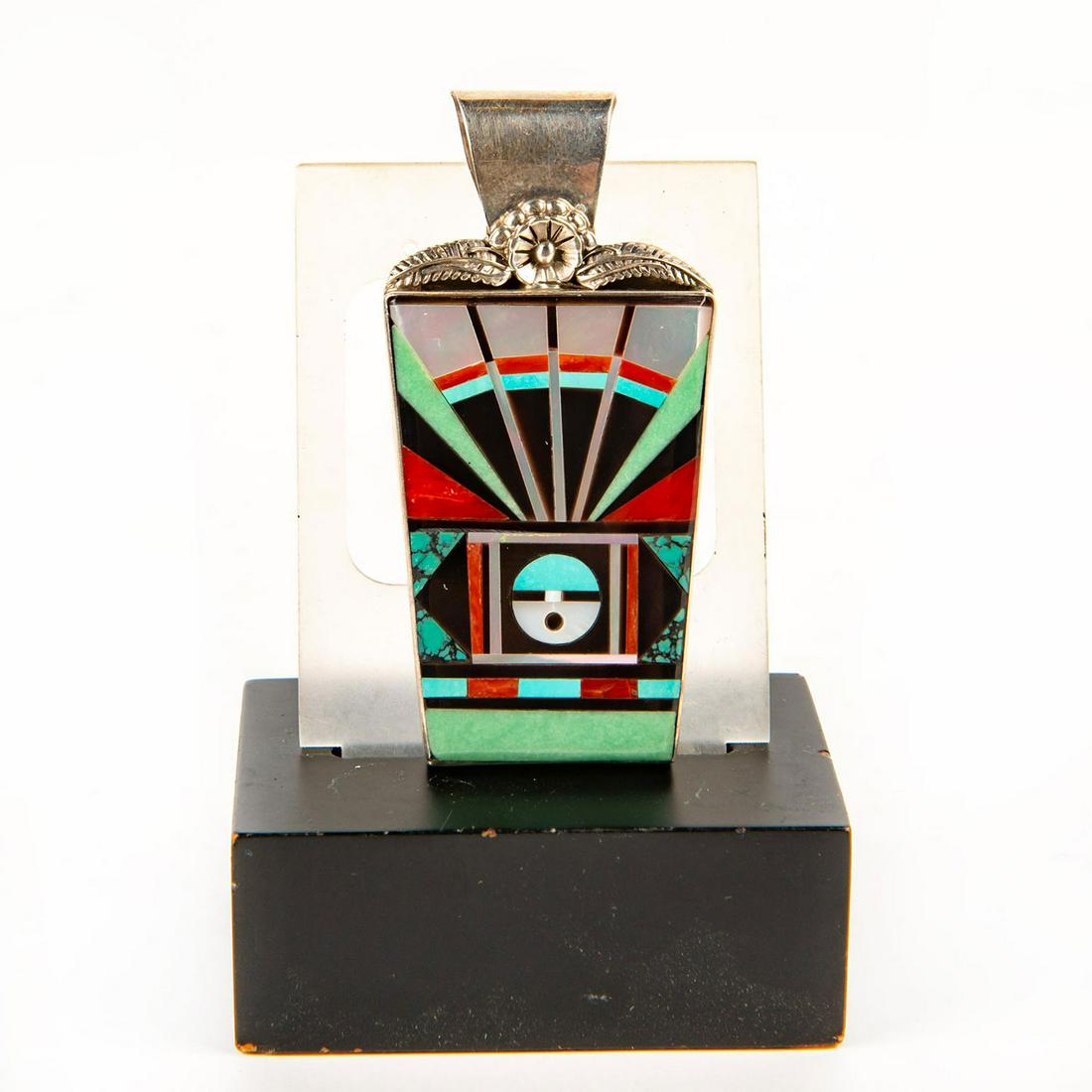 Native American Zuni Sun Face Sterling Silver Pendant (1 of 3)