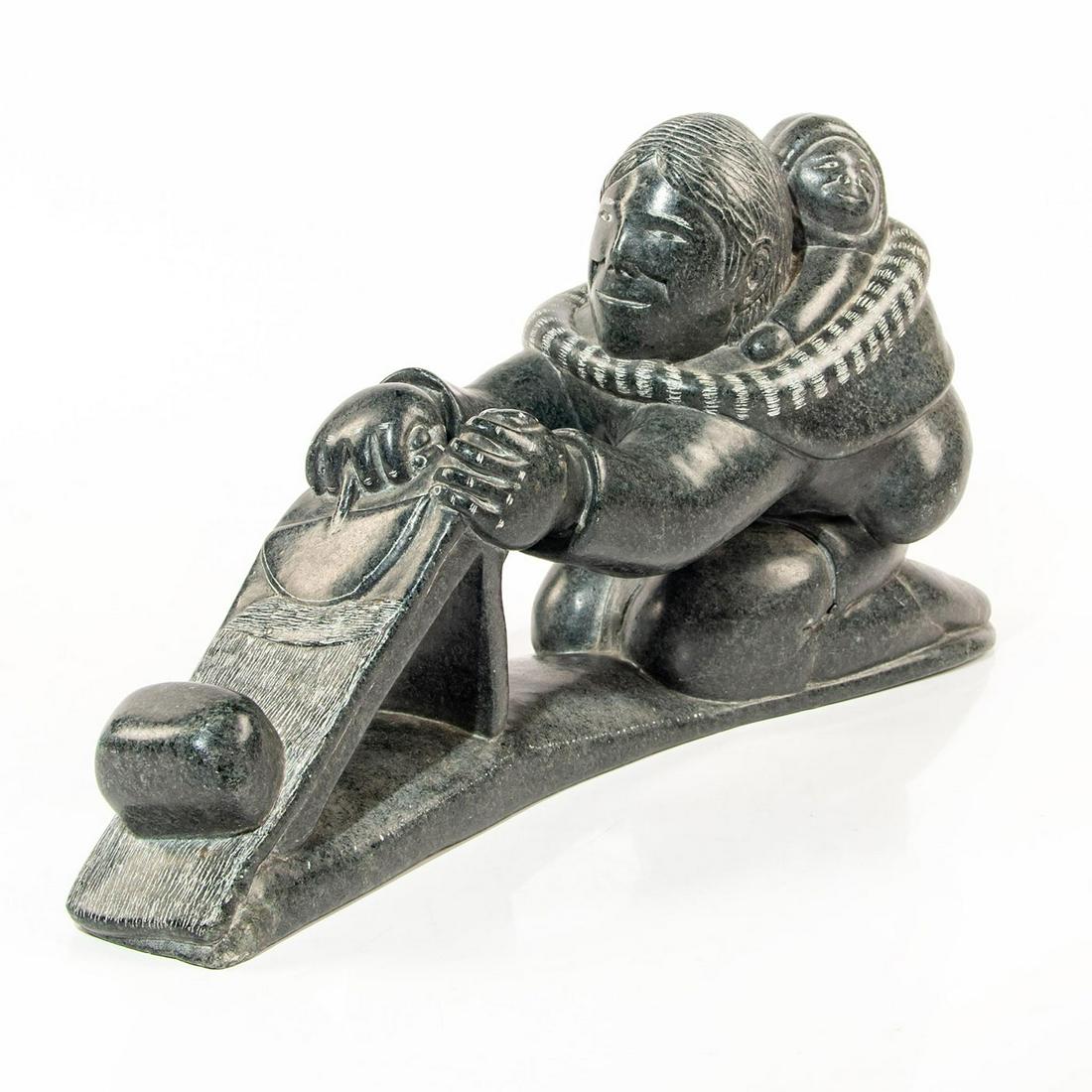 Inuit Soapstone/Regional Stone Sculpture, Mother & (1 of 5)