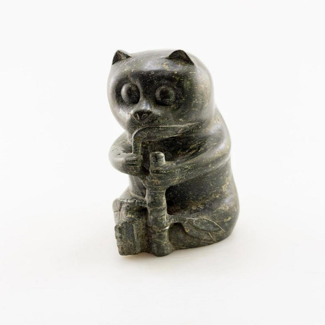 Inuit Soapstone/Regional Stone Figurine Sculpture, Cat (1 of 3)