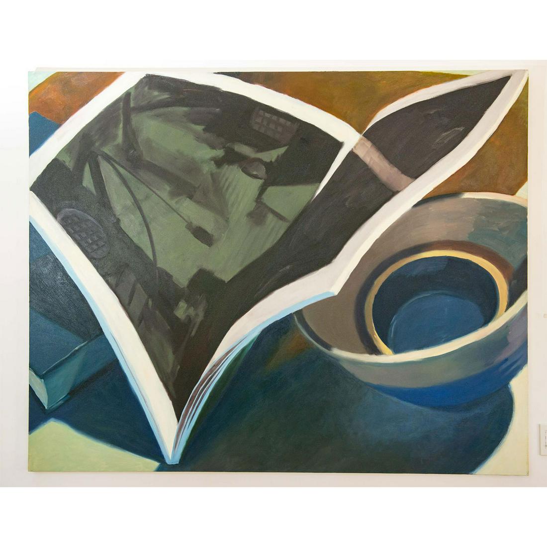 Joel Janowitz Oil On Canvas, Boundaries: Part of the Piranesi series. Artist signed with title and date to backside. With hanging hardware. Artist: Joel Janowitz Issued: 1990 Dimensions: 58.25"H x 72.25"L Country of Origin: United States Man